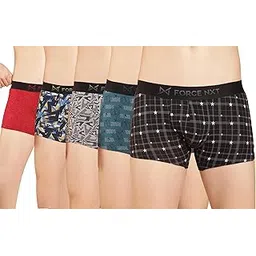 force nxt Ultrasoft Super Combed Cotton Elastane Stretch Mens Pack of 5 Printed Trunk Multicolour XL-picture-39