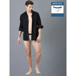 Force NXT White & Grey Cotton Regular Fit Printed Briefs - Pack Of 2-image-18