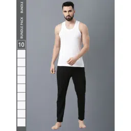 Force NXT White Cotton Regular Fit Vest - Pack Of 10-image-19