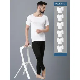 Force NXT White Cotton Regular Fit Vest - Pack Of 7-image-11