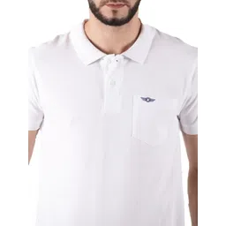 force nxt Super Combed Cotton Collared Men Solid Polo Neck Pure Cotton White T-Shirt image 4