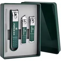 Force24 - Nail Cutter Set, Ultra Sharp Sturdy Fingernail Toenail Clipper Nail Clipper with Glass file 4 Pcs set for men women adult nail cutter set for Thick Toenails & Nails (GREEN Set of 4 with Box)-picture-34