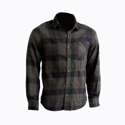 forclaz Men Checked Full Sleeve Light Flannel Shirt Dark Green - Travel 500-picture-10