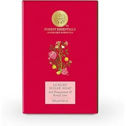 Forest Essentials Luxury Sugar Soap | Iced Pomegranate & Kerala Lime | Ayurvedic Handmade Organic Bath Soap| Scented Soap For Smooth & Soft Skin | Made with Raw Cane Sugar-picture-39