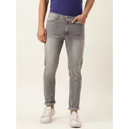 FOREVER 21 Men Grey Skinny Fit Mid-Rise Heavy Fade Jeans-picture-14