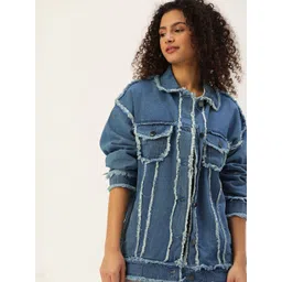 FOREVER 21 Women Blue Denim Jacket-picture-33