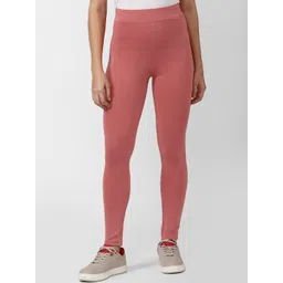 FOREVER 21 Women Pink Solid Ankle Length Leggings-picture-29