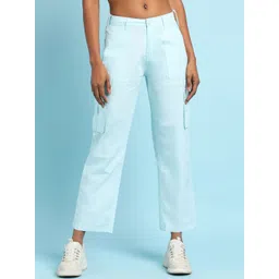 FOREVER 21 Women Smart Cotton Mid-Rise Cargos Trousers-image-35
