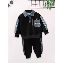 FOREVER FRIDAY Boys Colourblocked Shirt Collar T-Shirt With Jogger-picture-40