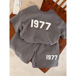 FOREVER FRIDAY Boys Printed Round Neck T-shirt with Shorts-picture-35