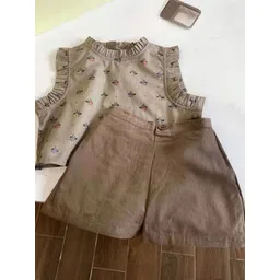 FOREVER FRIDAY Girls Conversational Printed Round Neck Pure Cotton Top With Shorts-picture-20