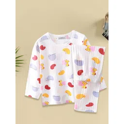 FOREVER FRIDAY Girls Conversational Printed Round Neck T-shirt With Pyjamas-picture-29