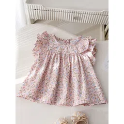 FOREVER FRIDAY Girls Floral Printed Flared Sleeve Cotton Top-picture-35