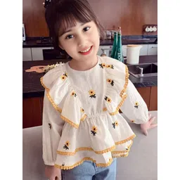 FOREVER FRIDAY Girls Floral Ruffles Cotton Peplum Top-picture-19