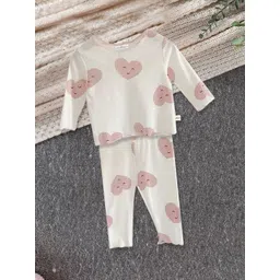 FOREVER FRIDAY Girls Graphic Printed Pure Cotton Round Neck Top with Trousers-picture-19