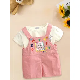 FOREVER FRIDAY Girls Printed Pure Cotton Dungaree With T-Shirt-picture-26