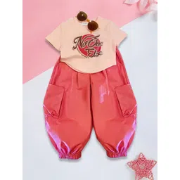 FOREVER FRIDAY Girls Printed V-Neck Applique T-shirt-picture-38