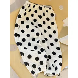 FOREVER FRIDAY Kids Girls Polka Dot Printed Relaxed Mid-Rise Regular Trousers-picture-23