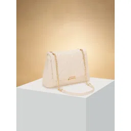 Forever Glam by Pantaloons Beige Quilted Medium Sling Handbag-picture-37