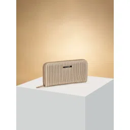 Forever Glam by Pantaloons Beige Textured Zip Around Wallet-picture-12