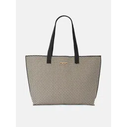Forever Glam by Pantaloons Black & Beige Textured Medium Tote Handbag-picture-36