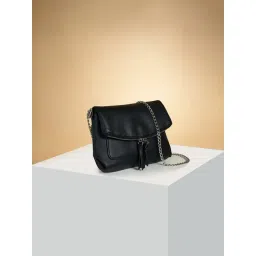 Forever Glam by Pantaloons Black Solid Medium Sling Handbag-picture-24