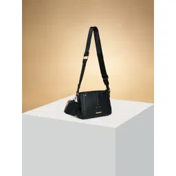 Forever Glam by Pantaloons Black Solid Medium Sling Handbag with Pouch-picture-33
