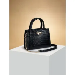 Forever Glam by Pantaloons Black Textured Medium Handbag-picture-27