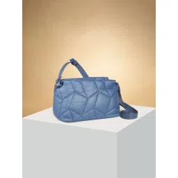 Forever Glam by Pantaloons Blue Quilted Medium Cross Body Bag image 1
