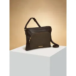 Forever Glam by Pantaloons Brown Textured Medium Sling Handbag-picture-23