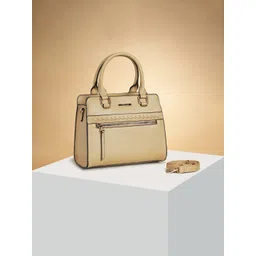 Forever Glam by Pantaloons Colourblocked PU Structured Handheld Bag with Cut Work-picture-16