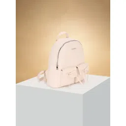 Forever Glam by Pantaloons Cream PU Medium Backpack-picture-36