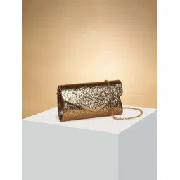 Forever Glam by Pantaloons Gold Shimmer Clutch-picture-23