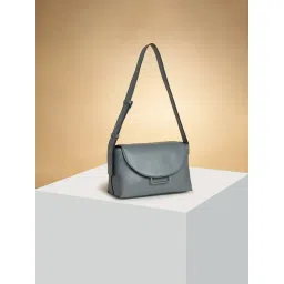 Forever Glam by Pantaloons Grey Solid Medium Sling Handbag-picture-39