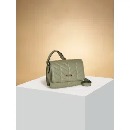 Forever Glam by Pantaloons Khaki Quilted Sling Handbag-picture-18