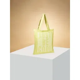 Forever Glam by Pantaloons Lime Yellow Fabric Printed Tote Handbag-picture-28