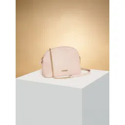 Forever Glam by Pantaloons Nude Pink Solid Medium Cross Body Bag-picture-32