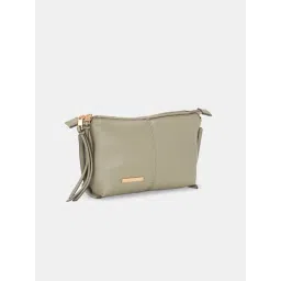 Forever Glam by Pantaloons Olive Solid Medium Sling Handbag image 3