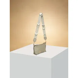 Forever Glam by Pantaloons Olive Solid Medium Sling Handbag image 1