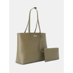Forever Glam by Pantaloons Olive Tote Handbag with Pouch-picture-36