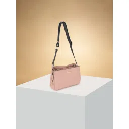 Forever Glam by Pantaloons Pink Solid Medium Sling Handbag-picture-11