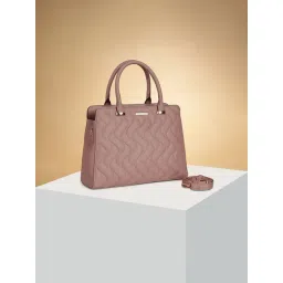 Forever Glam by Pantaloons Pink Textured Medium Handbag-picture-24