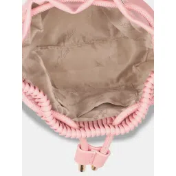 Forever Glam by Pantaloons Pink Textured Medium Sling Handbag image 5