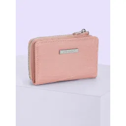 Forever Glam by Pantaloons Pink Textured Medium Zip Around Wallet for Women-picture-27