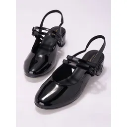 Forever Glam by Pantaloons PU Block Pumps with Buckles-picture-15