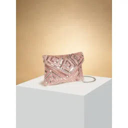 Forever Glam by Pantaloons Rose Gold Embellished Small Clutch-picture-31