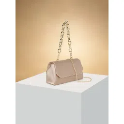 Forever Glam by Pantaloons Rose gold Solid Medium Sling Handbag-picture-30