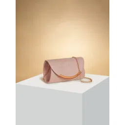 Forever Glam by Pantaloons Rose Gold Synthetic Clutch-picture-36