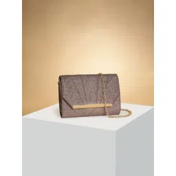 Forever Glam by Pantaloons Rose Gold Textured Small Clutch-picture-34