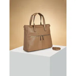 Forever Glam by Pantaloons Taupe Solid Medium Handbag-picture-20